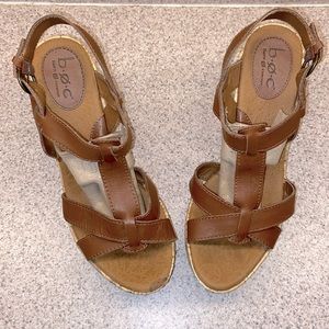 BORN Cork Wedge Sandal -Brown